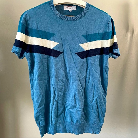 Laboratory Lord & Taylor Short Sleeve sweater Shirt - Picture 1 of 4